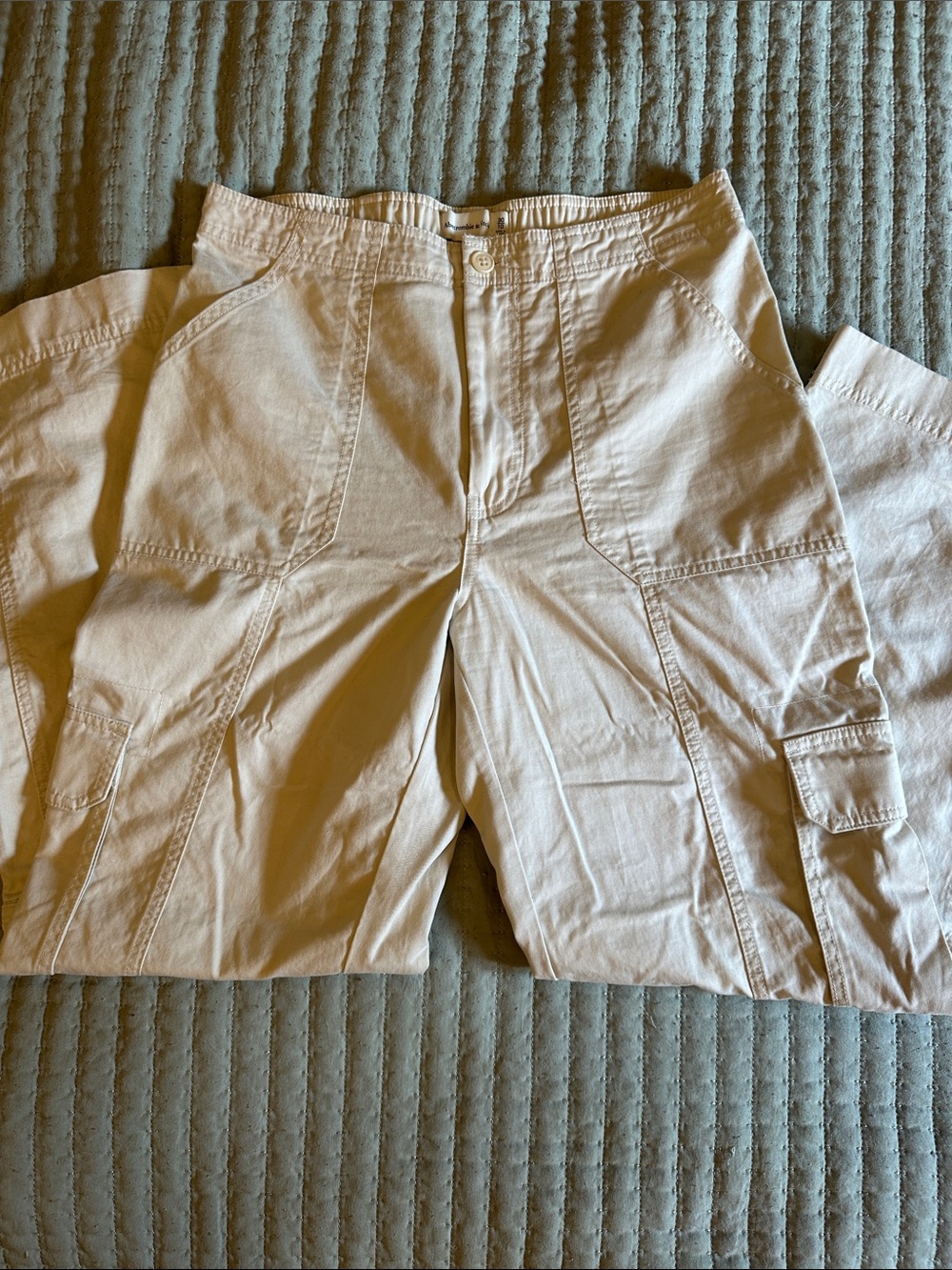 Beige Cargo Pants - Lightweight Cotton Casual